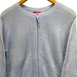 J Jill Women's Light Blue  Zip Up Cardigan Long Sleeve Sweater Size SMall